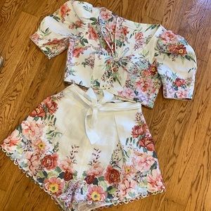 Zimmermann floral linen  shorts